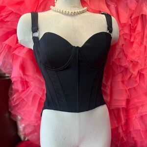 POSTER GIRL Elegant Black Corset Tank Top